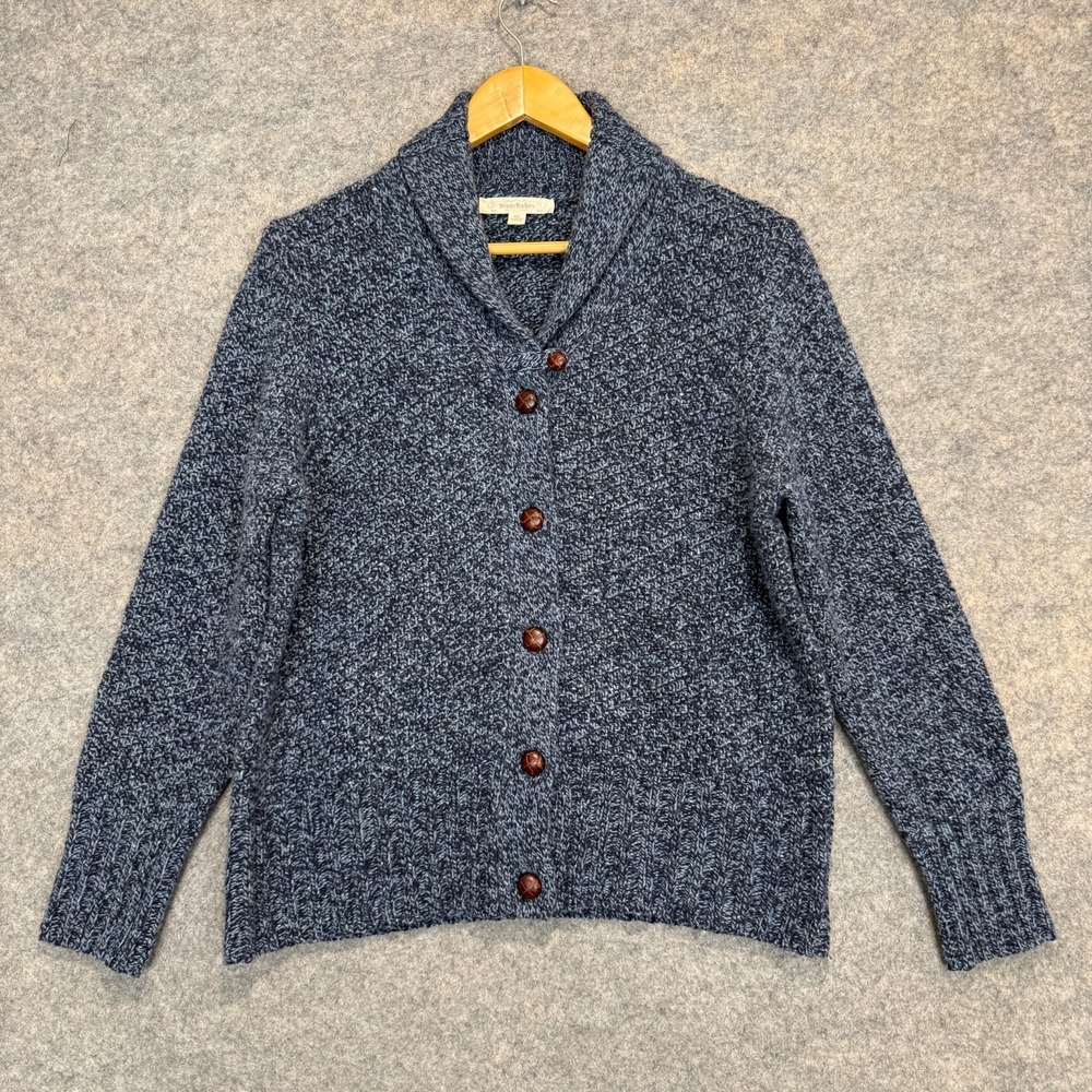 Brooks Brothers Lambs Wool Chunky Knit Shawl‎ Loop Collar Cardigan Sweater XL
